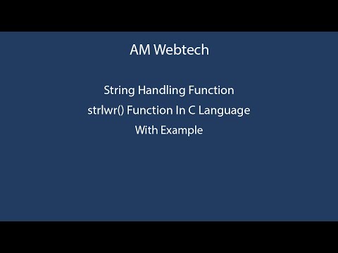 strlwr in c | strlwr() in c | strlwr function in c language | strlower function in c | LEC #52