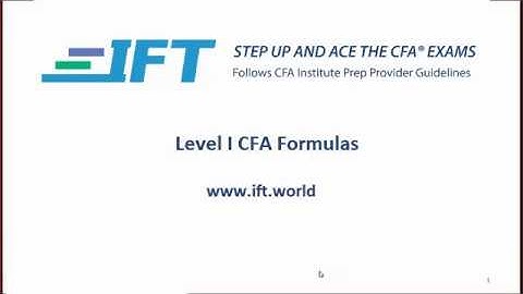 2017 Level I CFA Formula Video