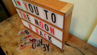 Lightbox Premium Wood XL A3 Light Up Display with Letter tiles Letterbox Cinematic Illuminated