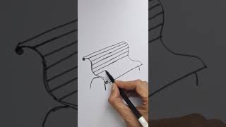 How to draw a park bench in two point perspective easy step by step for beginners #drawingtutorial