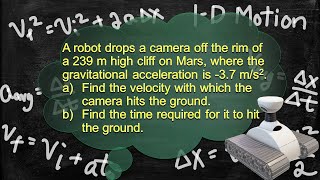 Physics Problem Solver Walk-through Follow Along 1-D Motion Falling Objects Acceleration Velocity 2