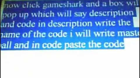 How to put gameshark codes in visual boy advance