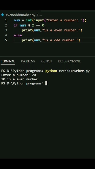 Even Odd Numer In Python Program - YouTube