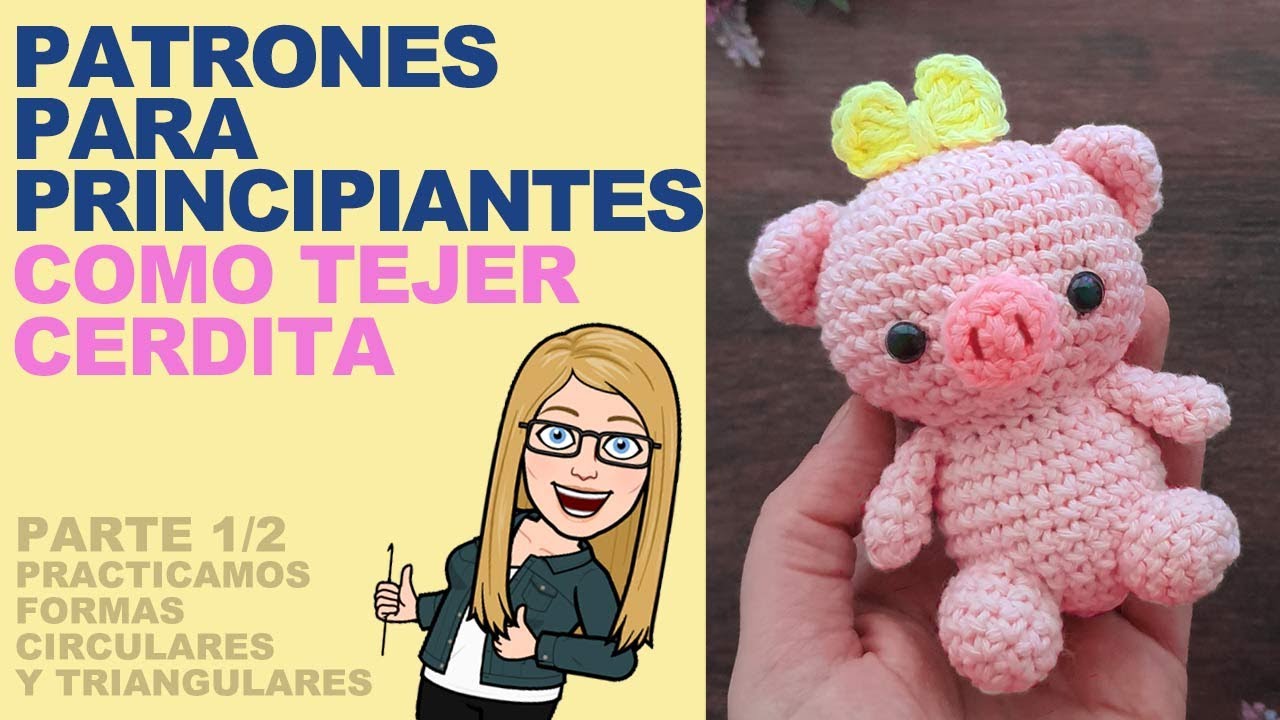 Muñecos amigurumi PRINCIPIANTES: Hoy tejemos un tierno cerdito paso a paso!  ENG SUBS PARTE 1 