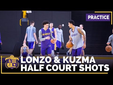 Lonzo Ball, Kyle Kuzma Half-Court Shoot Out Competition