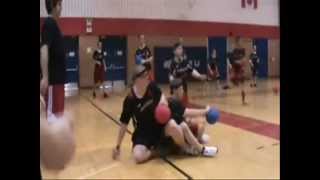 INSANE College Dodgeball Play! 4 outs in 16 seconds! Saginaw Valley 2012
