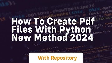How to create pdf files with python new method 2024