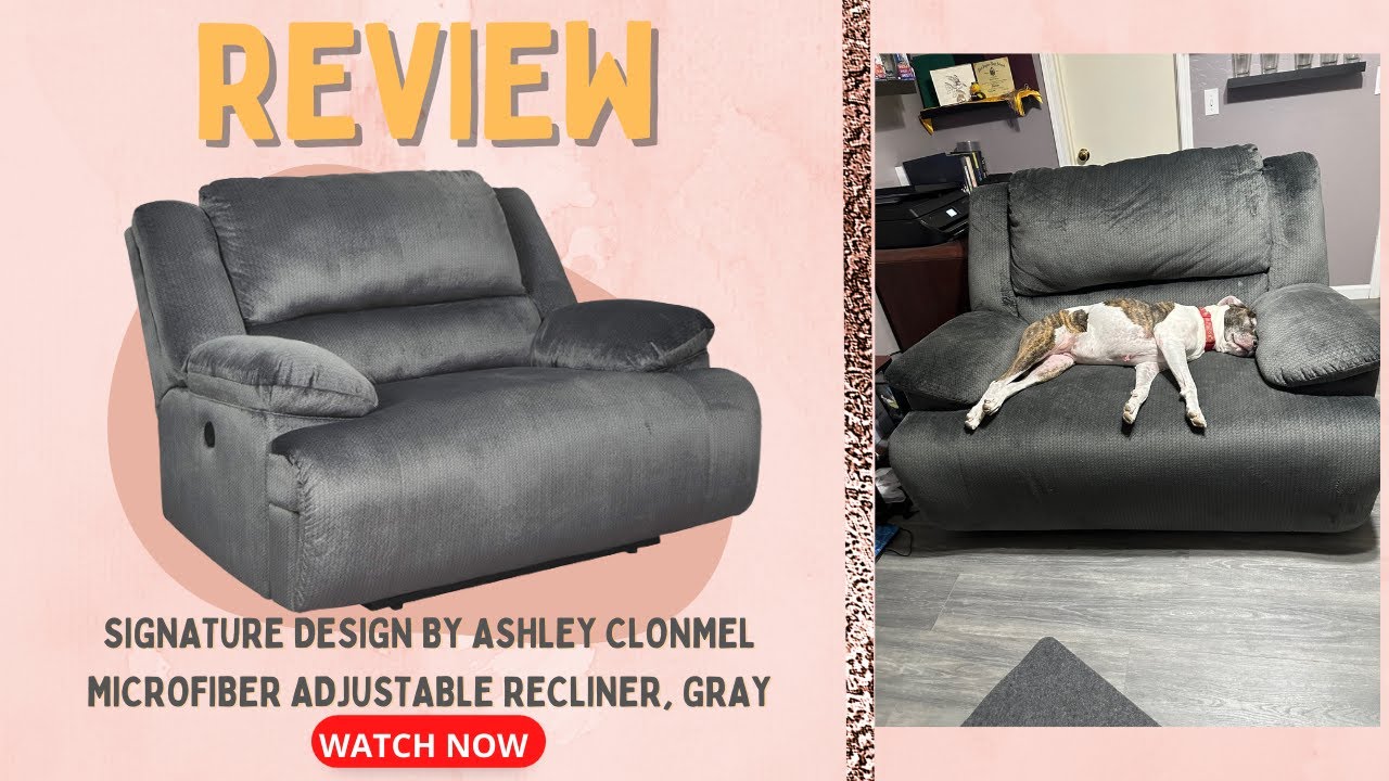 Signature Design by Ashley Clonmel Microfiber Adjustable Recliner, Gray