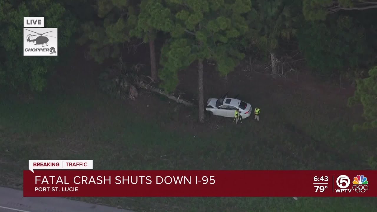 Fatal crash shuts down I-95 in Port St. Lucie - YouTube