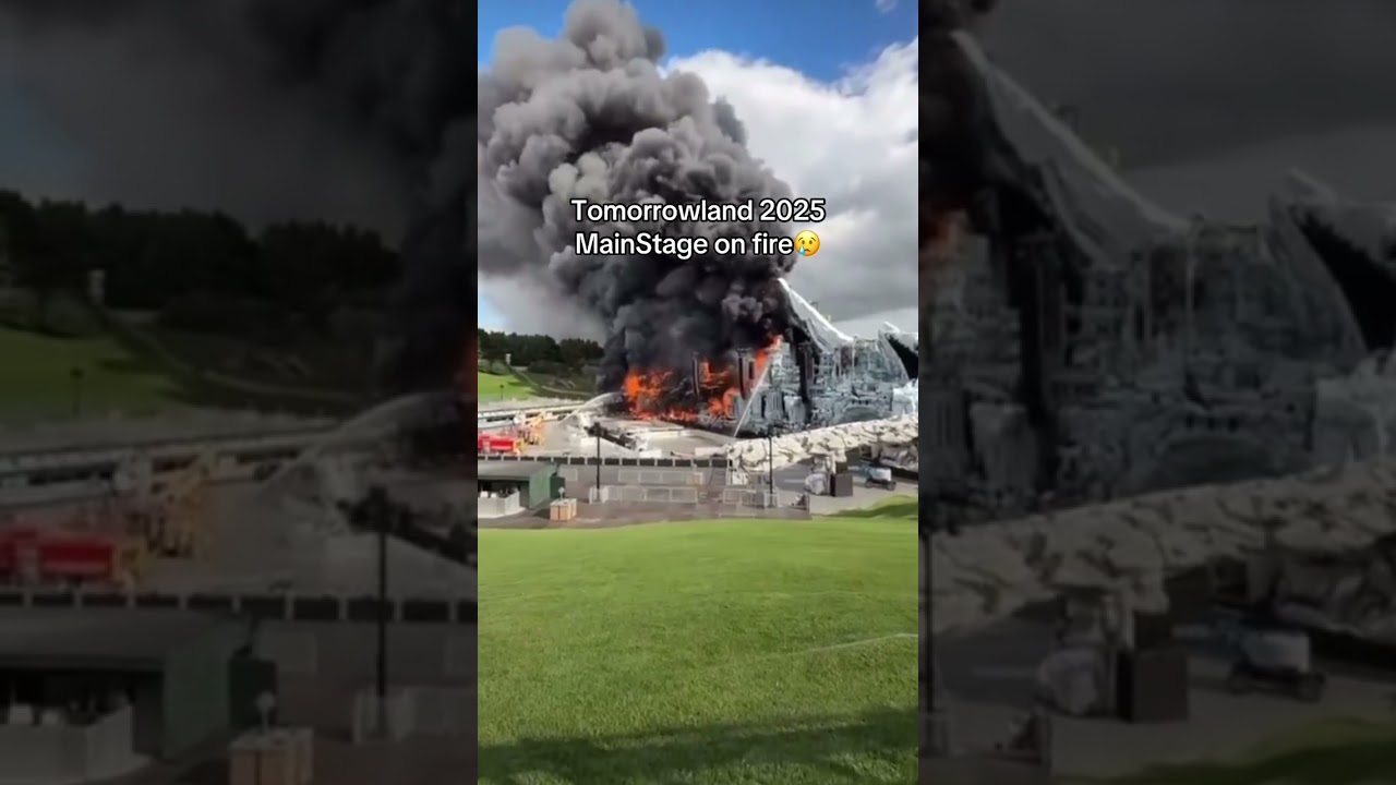 Tomorrowland 2025 MainStage burning in flames!