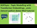 Bertopic  topic modelling with transformer embeddings  arxiv dataset python demo nlp tutorial