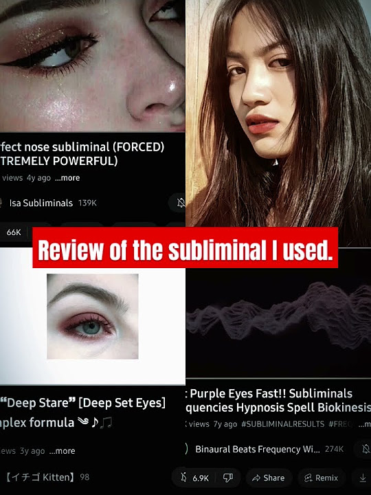Subliminal results subliminals YouTube