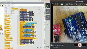 Arduino+Transformer+Scratch2：LED 13_任務挑戰3~鍵盤控制燈光[解法二完成]