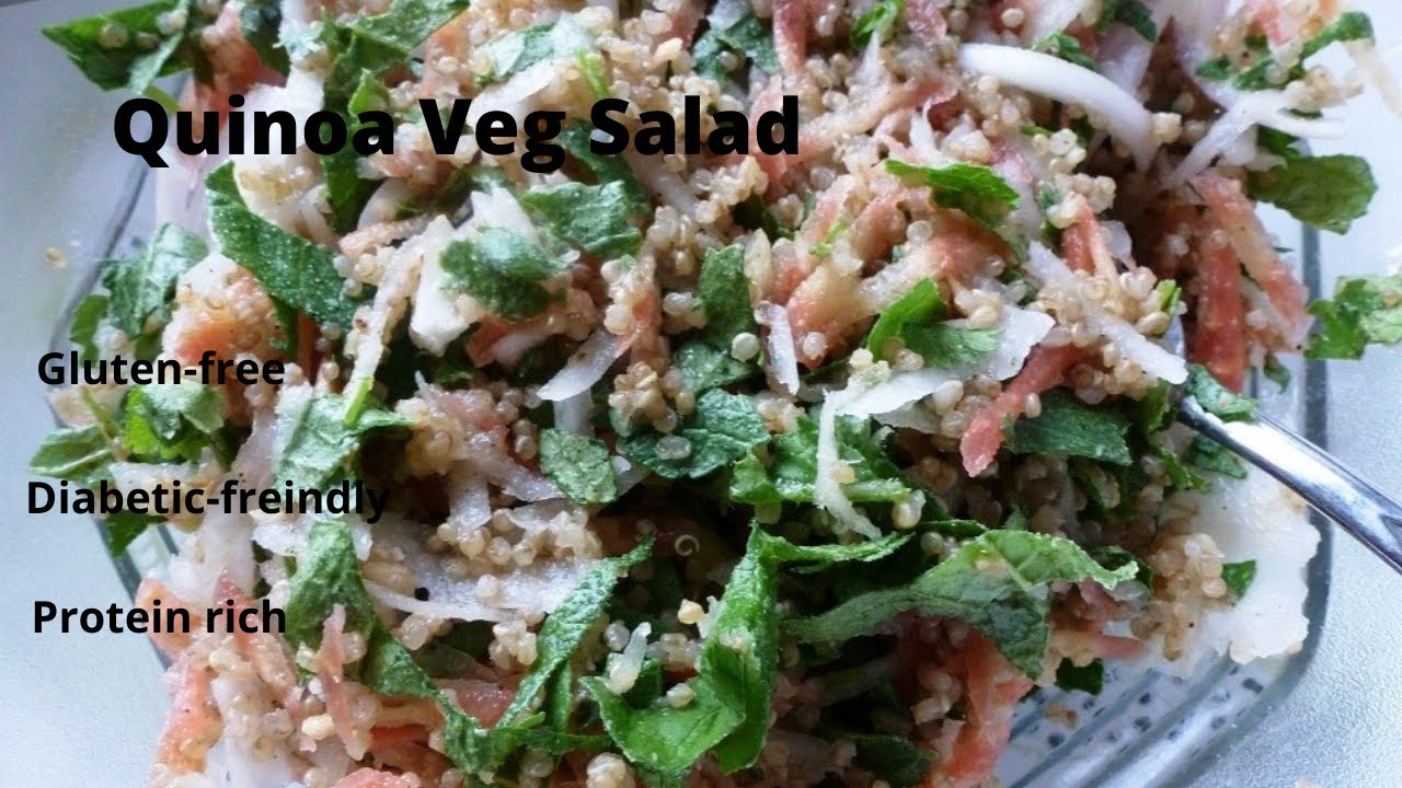 Easy quinoa salad/ Protein rich salad/ Radish leaves salad/How to cook quinoa/Healthically Kitchen