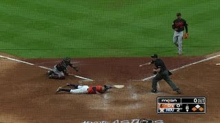 Bal Schoop Throws Home To Turn Double Play