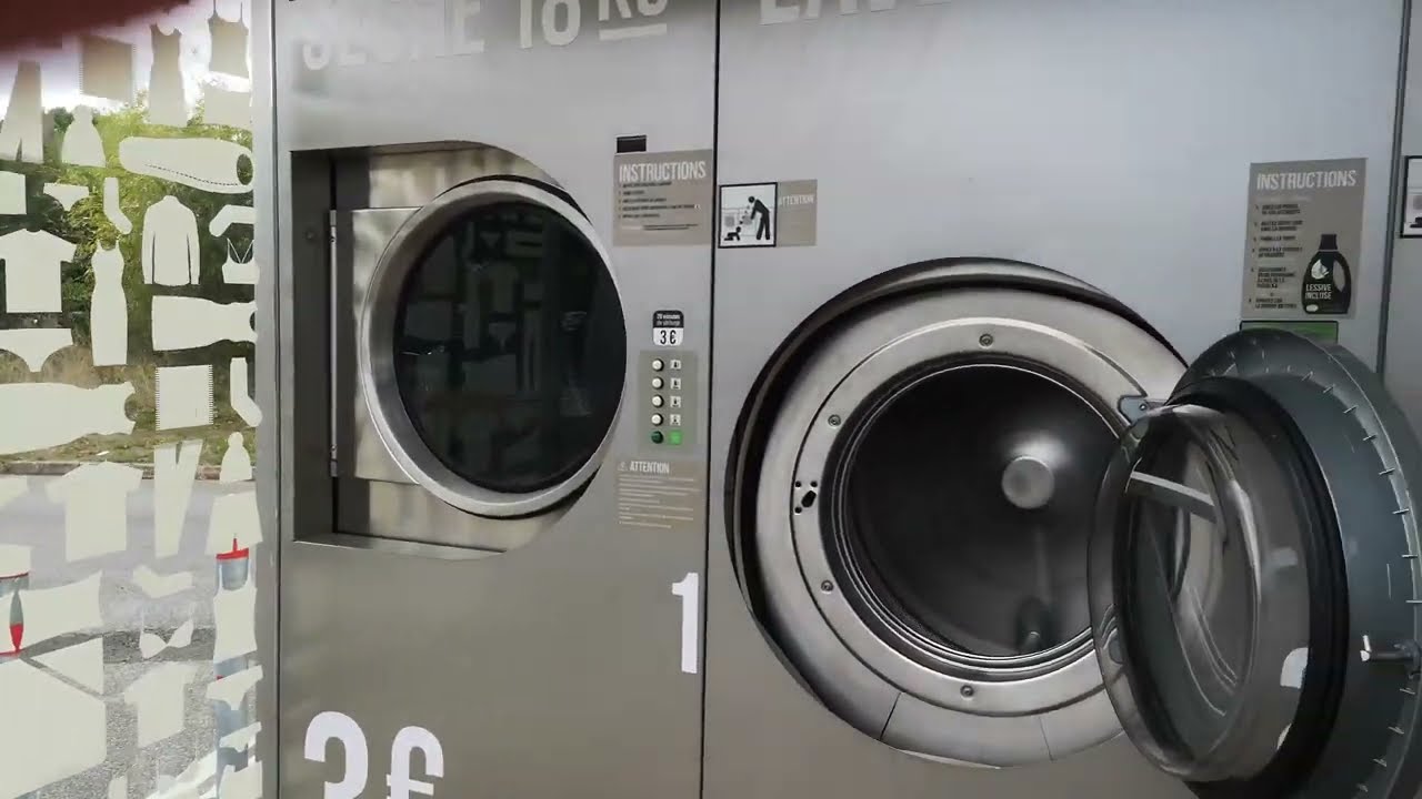 Laverie Revolution 24HR Outdoor Laundry 22160 Callac, Côtes d'Armor, Brittany, France 4K