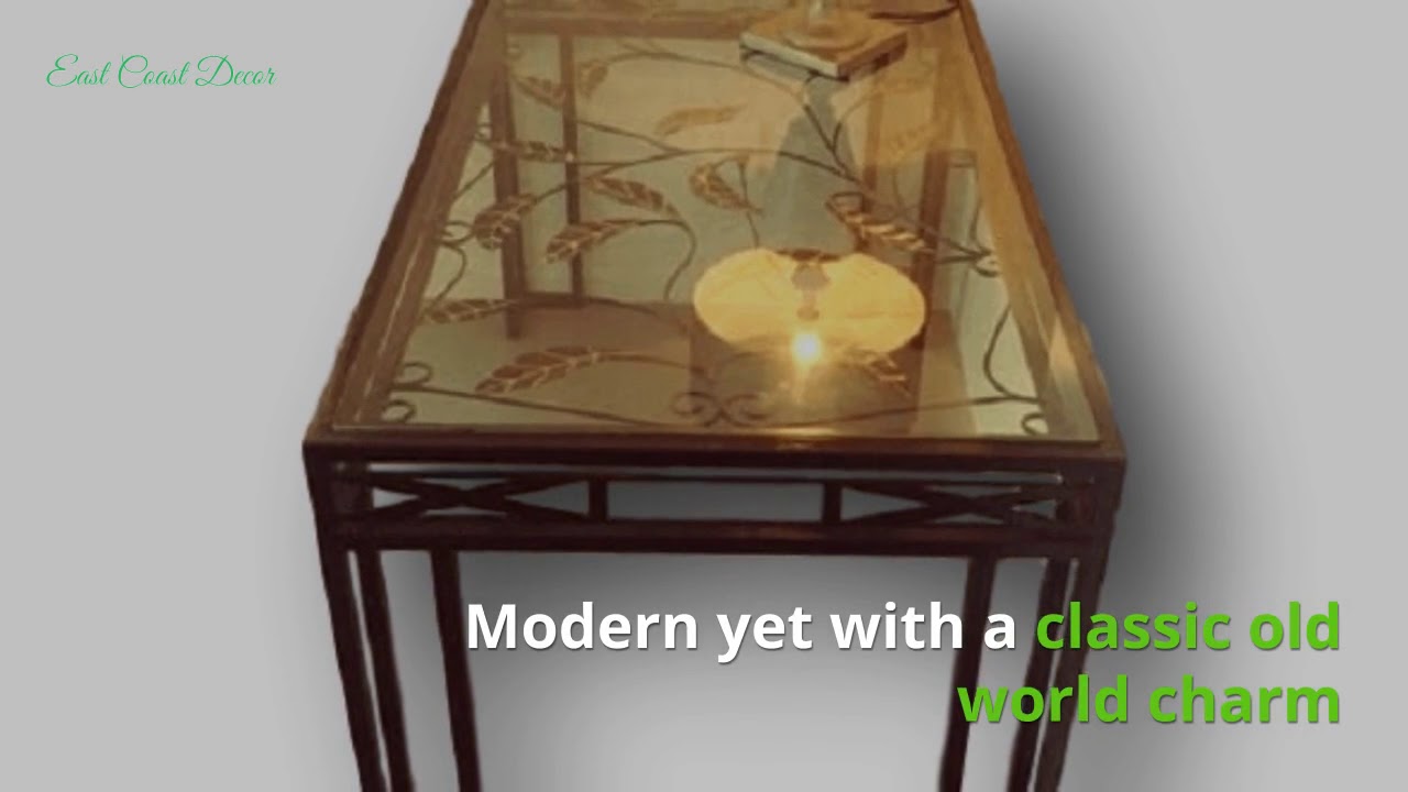 Wrought Iron Glass Top Server  Center Table