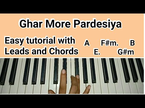 Ghar More Pardesiya - Kalank | Easy Piano Tutorial | Varun, Alia & Madhuri | Shreya | Pritam