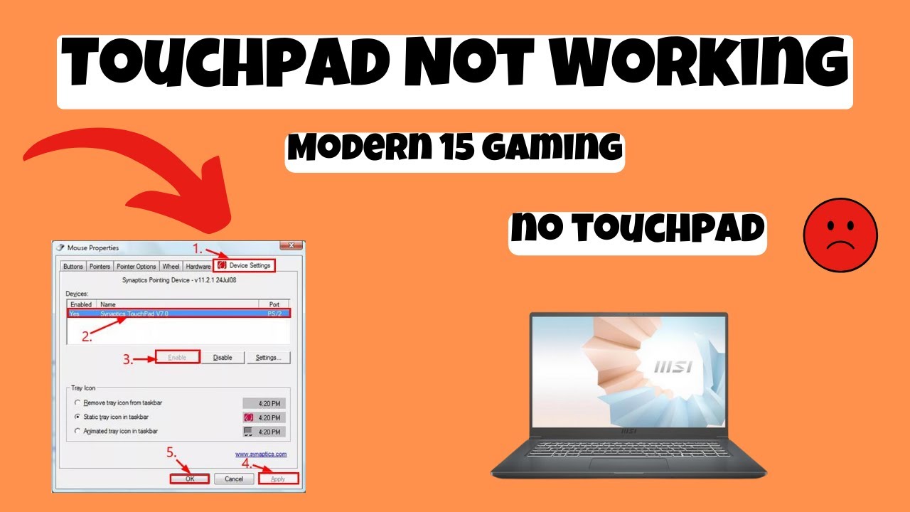 How to Fix Modern 15 gaming Touchpad Not Working issue Windows 10, 11 YouTube