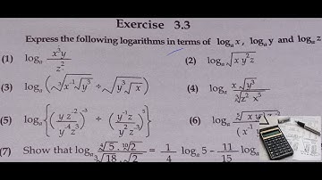 ch.logarithm EX 3.3 Q no 5 class x sindh text board