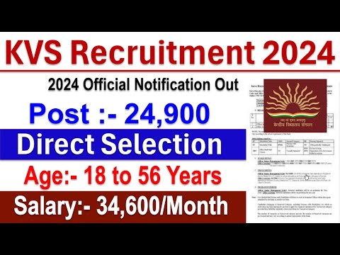 kvs recruitment 2024 Apply Online Now