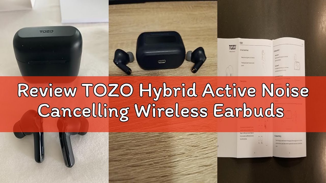 Review TOZO Hybrid Active Noise Cancelling Wireless Earbuds with 6 Mics AI Clear Call Ear Buds 68H P
