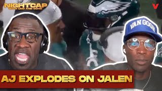 Chad Johnson \& Shannon Sharpe React To AJ Brown Blowing Up On Jalen Hurts \& Vikings Losing To Eagles