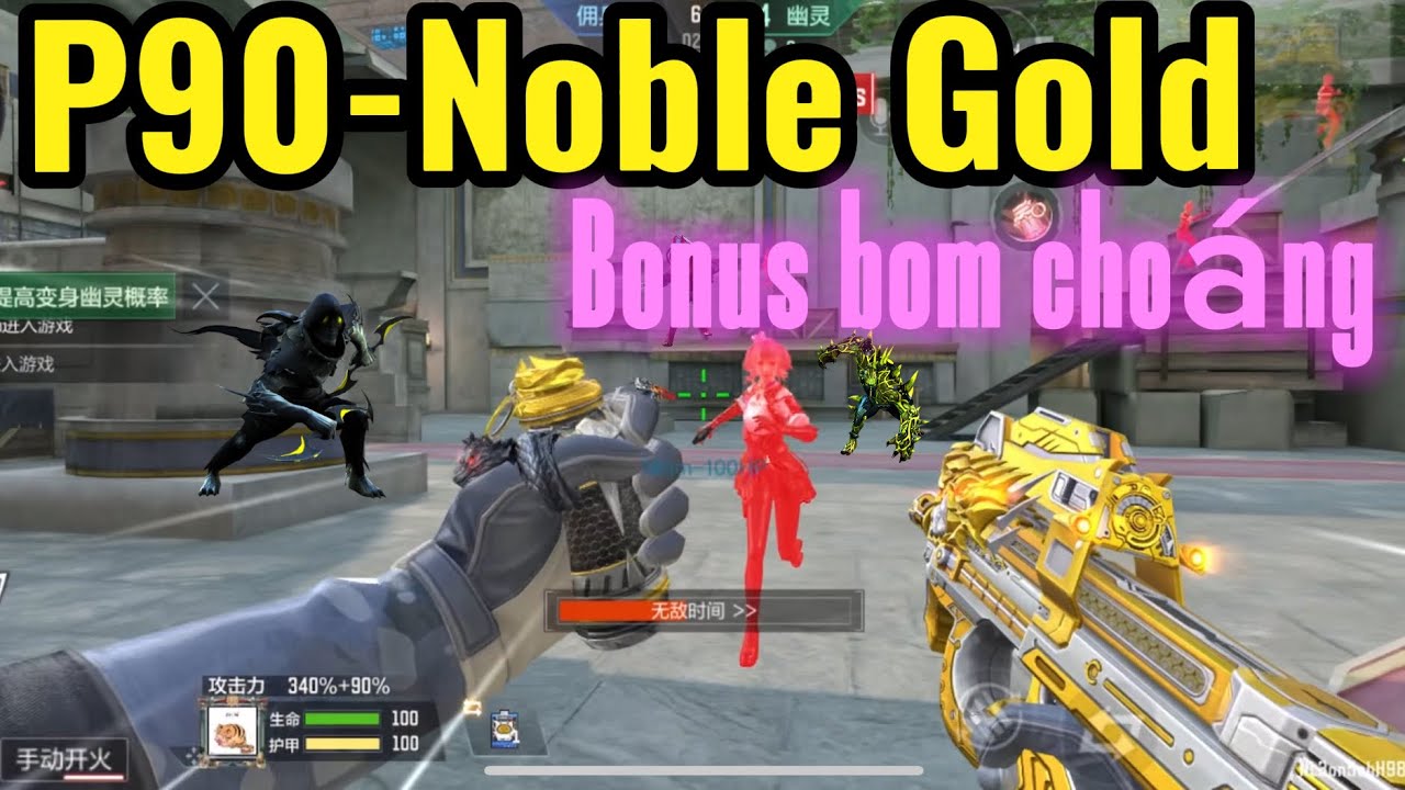 Cf Mobile: P90 Noble Gold VIP . Bonus bom choáng săn zombie bá cháy. Zombie nano Hoàng Lăng