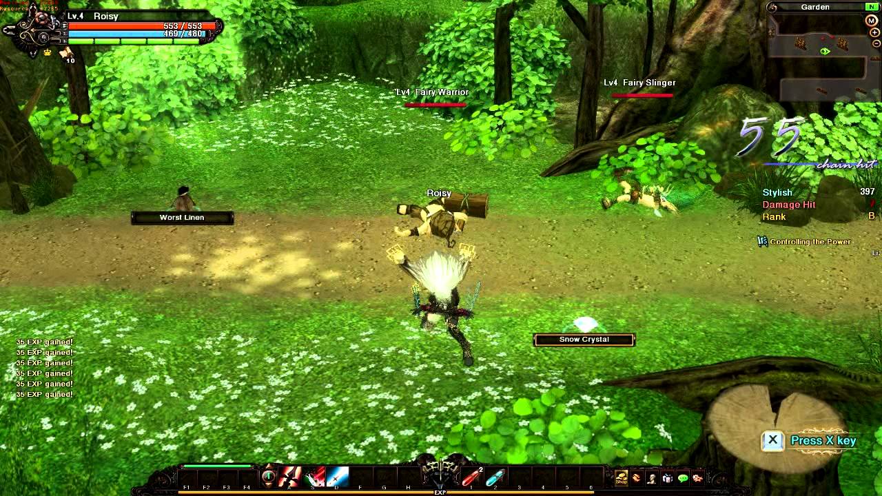 Rusty Hearts Reborn Solo - Garden Normal (Roselle Vergerius Sword Gameplay + Gamepad)