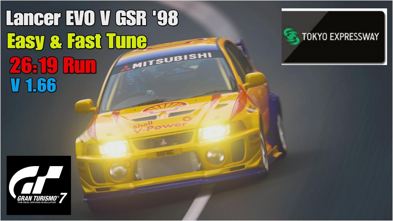 GT7 Tokyo Expressway Lancer EVO V GSR Build V 1.66