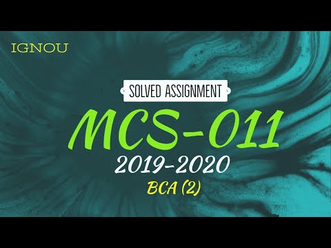 IGNOU MCA(1)/BCA(2) MCS - 011 Solved Assignment 2019 - 2020 - Learning Science