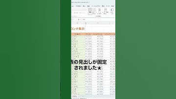 【Excel】ウィンドウ枠の固定　#excel #excel便利技 #業務効率化 #業務効率アップ