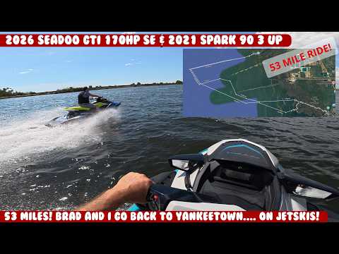 53 Mile ride on the Seadoo’s to Yankeetown. Brad and I go back the same day! GTI SE 170 Spark 90 3up