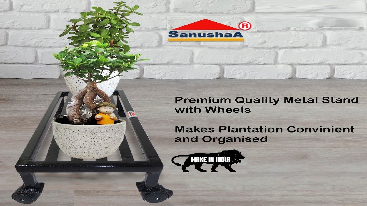 Plant Stand with wheels Iron stand for plants pot stand for terrace