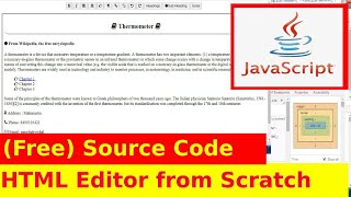 19th JavaScript Project - HTML editor with Fontawesome Icons Tutorial with Source Code