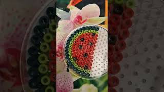 7 Year Old Makes a Watermelon Hama Bead Design | A&amp;A Creates