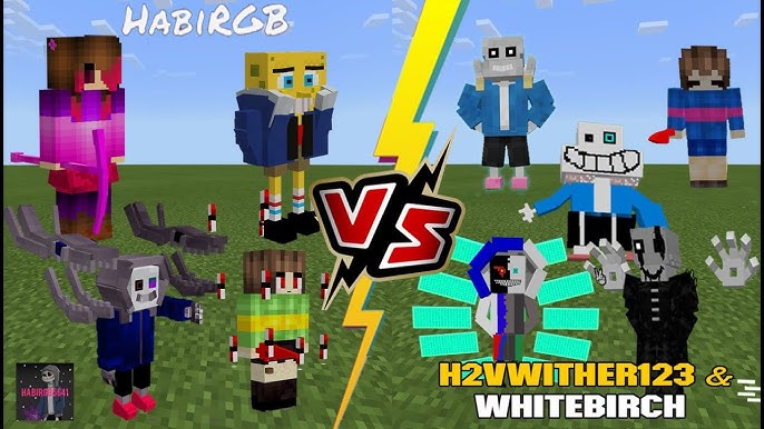 Undertale (HabiRGB) VS Undertale (Herodrine Pro124)(Dust Sans, Epic Sans,  Dreams Sans) Minecraft PE 