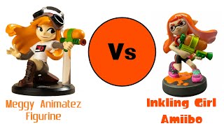 Meggy Animatez Figurine vs Inkling Girl Amiibo