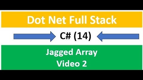 Class 14 (Jagged Array C#) #dotnet