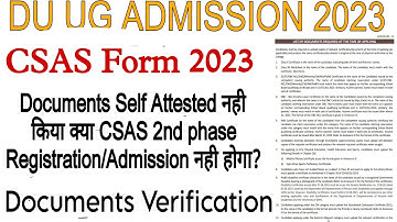 Delhi University UG Admission Self Attested Documents Issue 2023
