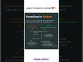 Defined Functions in python in 1 short #shorts #coding #codingshorts #function #ytshorts #fyp