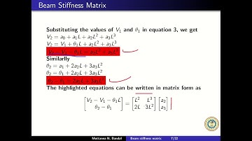 FEM (17ME61) MODULE-3 Beam stiffness matrix