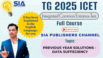 ICET-PREVIOUS YEAR SOLUTIONS ||DATA SUFFECIENCY||