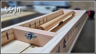 table saw lathe for wooden rods / tapered rods possible as well  [woodworking] by J-woodworking목공일기 472,615 views 2 years ago 10 minutes, 19 seconds