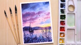 painting watercolor easy boat paintings seascape watercolour tube watercolors tutorial