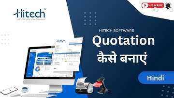 How to Create quotation in Hitech  Ver 8.5 | Print Quotation from Hitech Software under GST  (Hindi)