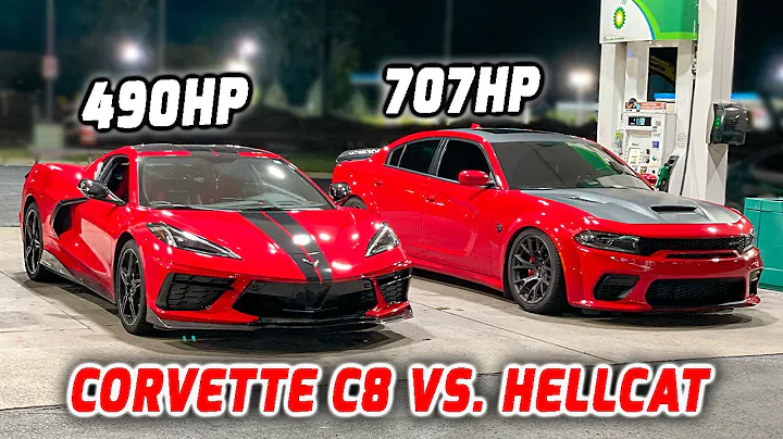 Corvette C8 EMBARRASSED Hellcat in Race!