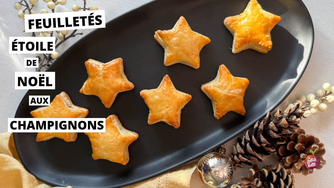 FEUILLETÉS ÉTOILÉ DE NOËL aux champignons