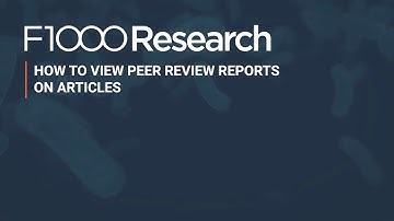 How to View Peer Review Reports on F1000Research Articles