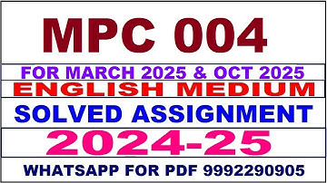 mpc 4 solved assignment 2024-25 | mpc 4 solved assignment in english 2025 | mpc 4 2024-25
